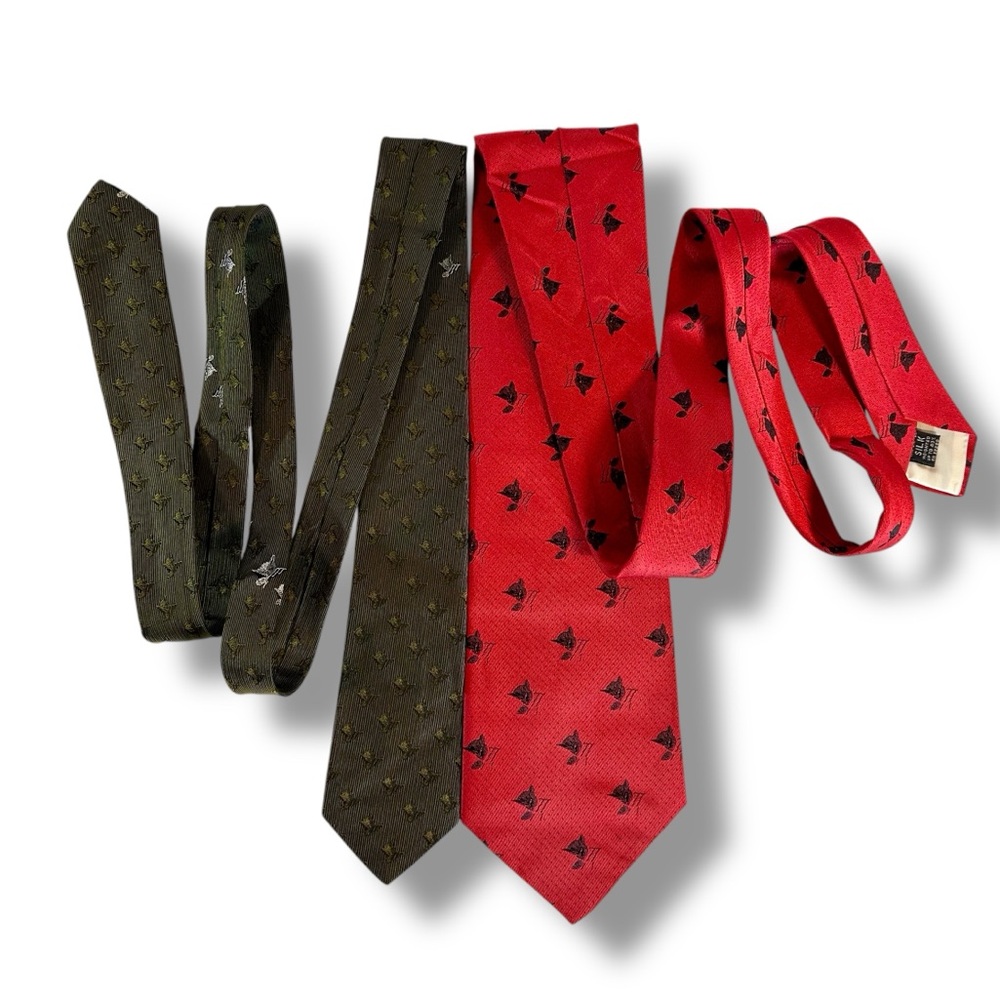Rare Chessie Train System Railroad Handmade Italy Silk Ties 1950s-1960s set of 2